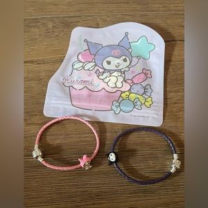 Brand New KUROMI & MY MELODY-NWOT Best Friend Cord & Charm Bracelets